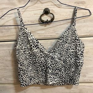 Size S spotted crop tank from Shein.